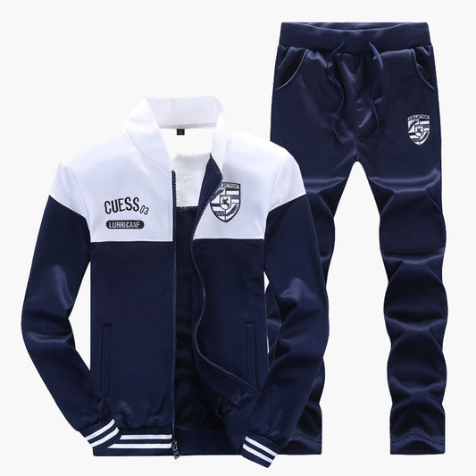 Men's Baseball Style Athletic Tracksuit Set – Sporty and Trendy Training Outfit