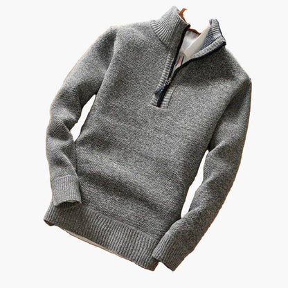 Men's Quarter-Zip Knit Sweater – Relaxed Fit Pullover for Casual and Smart Occasions