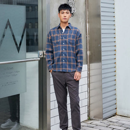 Men's Casual Plaid Button-Up Shirt for Everyday Style