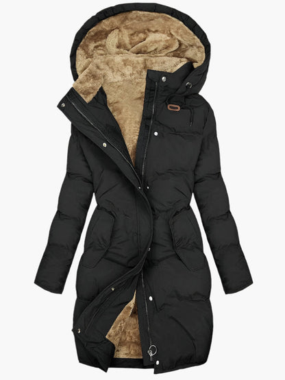 Women's Long Winter Puffer Coat with Hood – Elegant Warmth for Outdoor and Everyday Wear