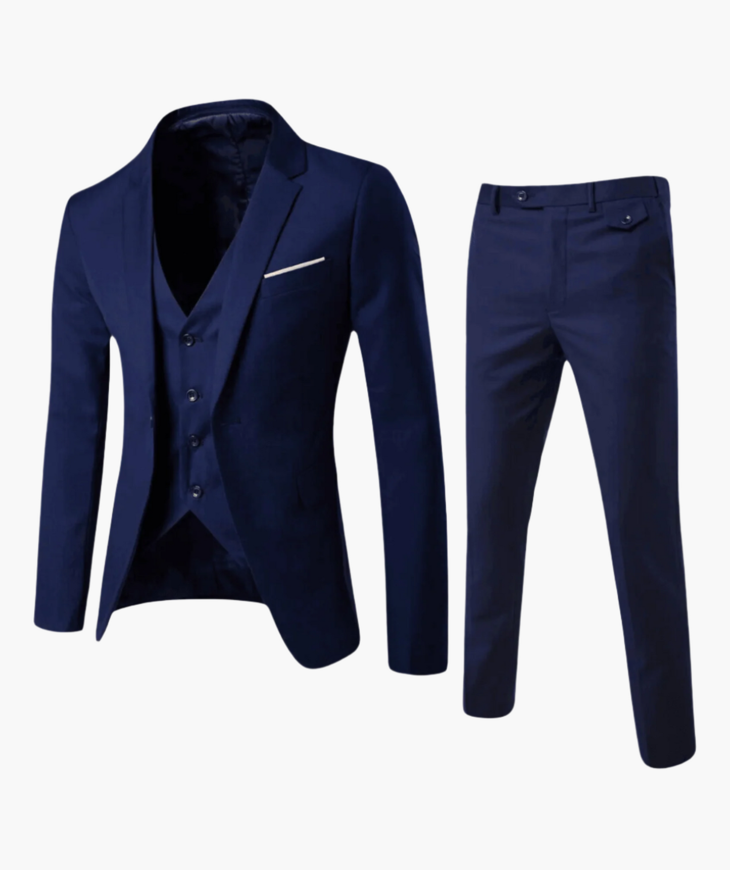 Men's Three-Piece Slim Fit Business Suit with Vest – Formal Wedding & Office Attire