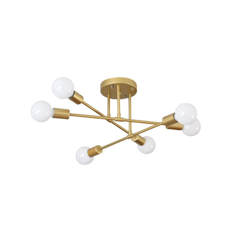 Rosalind – Industriële 6-lichts Plafondlamp van IJzerkunst