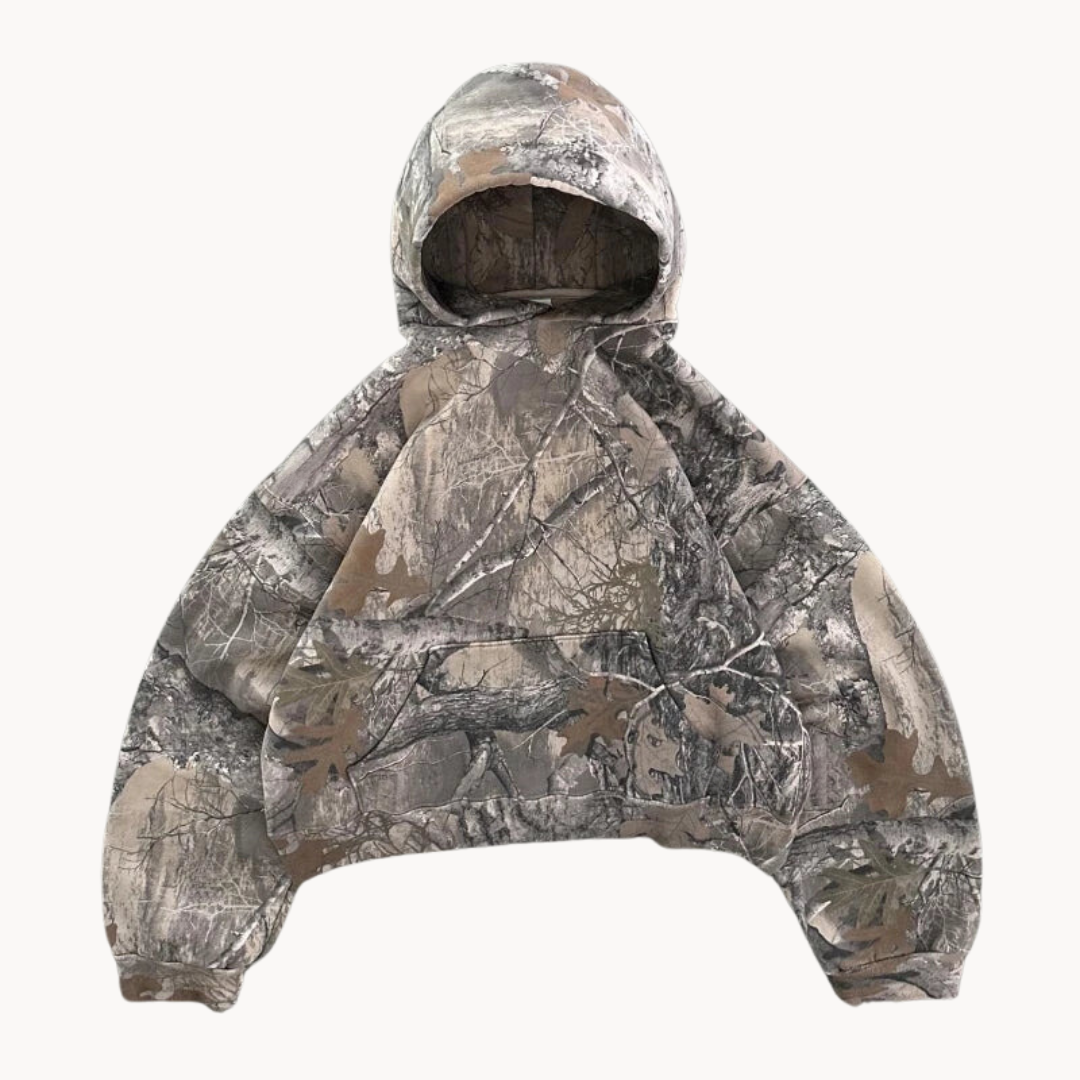 Unisex Oversized Camouflage Streetwear Hoodie for Urban and Outdoor Style
