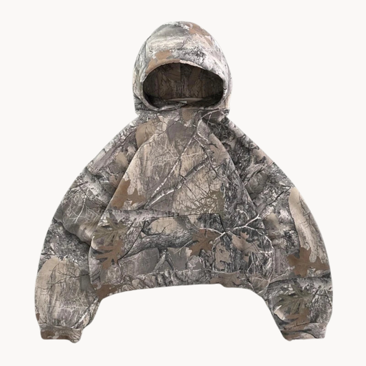 Unisex Oversized Camouflage Streetwear Hoodie for Urban and Outdoor Style