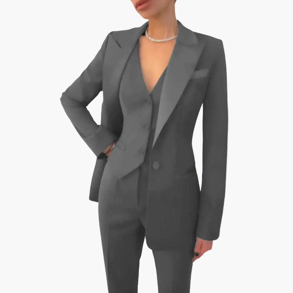 Women's Three-Piece Tailored Suit – Elegant Formal Business Outfit