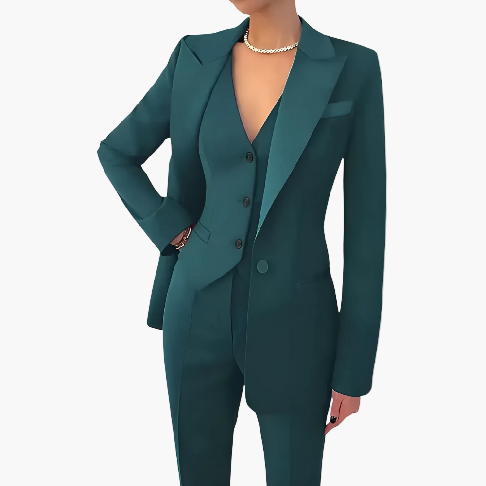 Women's Three-Piece Tailored Suit – Elegant Formal Business Outfit
