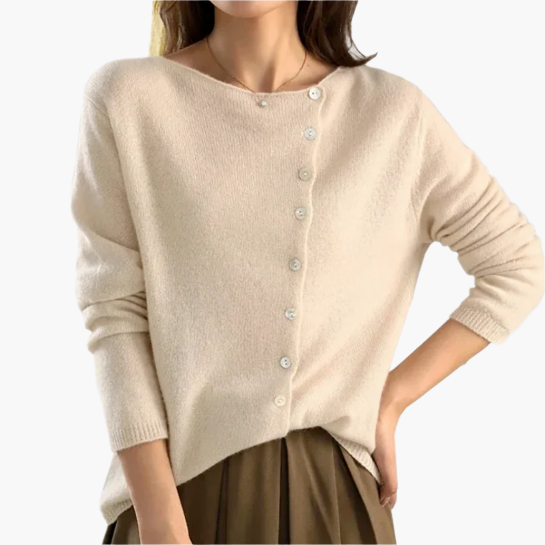 Women's Button Front Side Closure Cardigan Sweater Casual Elegant Style