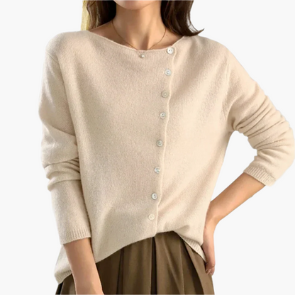 Women's Button Front Side Closure Cardigan Sweater Casual Elegant Style