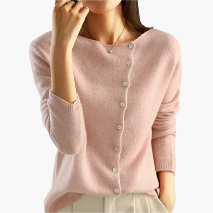 Women's Button Front Side Closure Cardigan Sweater Casual Elegant Style