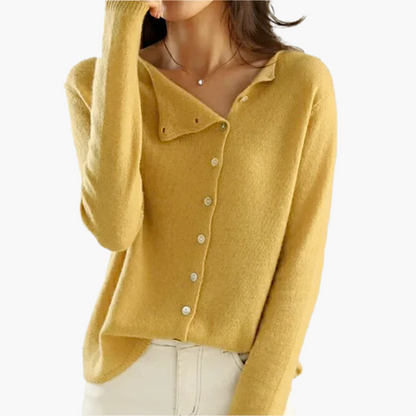 Women's Button Front Side Closure Cardigan Sweater Casual Elegant Style