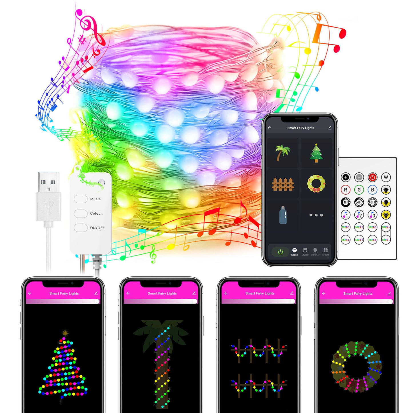 Nova – Slimme LED Lichtsnoer Dansen Met Muziek Sync Droomkleur Feestlamp Guirlande Voor Thuis Kerstmis Nieuwjaars Decor Verlichting