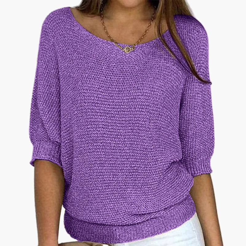 Women's Casual Loose Knit Pullover Sweater - Relaxed Everyday Style