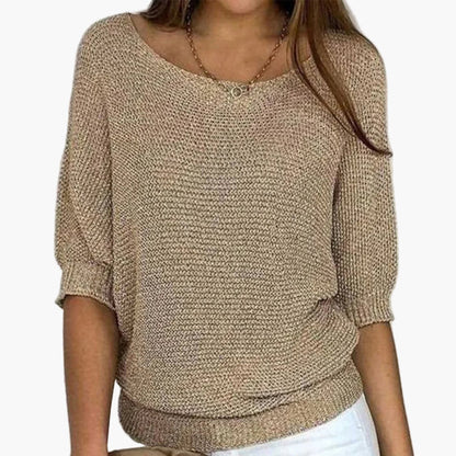 Women's Casual Loose Knit Pullover Sweater - Relaxed Everyday Style