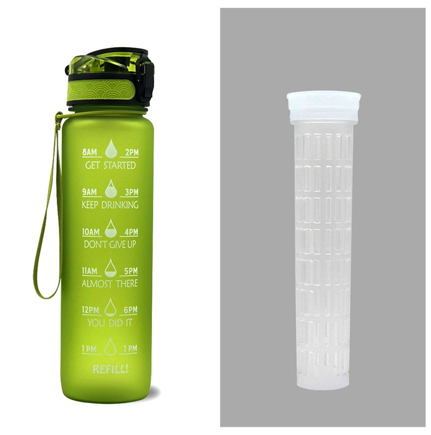 1L Motiverende Drinkfles met Tijdmarkeringen – Lekvrije BPA-vrije Tritan Sportfles – Kleurovergang Design