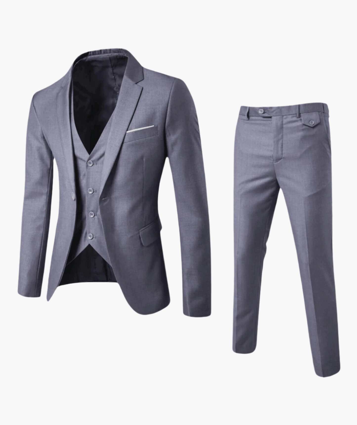 Men's Three-Piece Slim Fit Business Suit with Vest – Formal Wedding & Office Attire