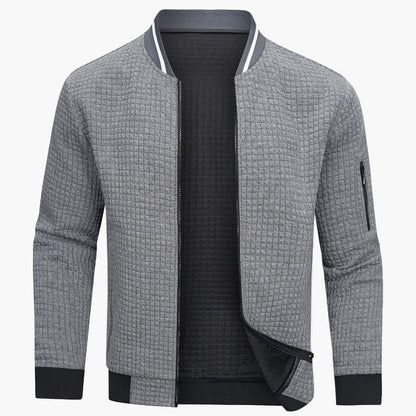 Men's Minimalist Grid Bomber Jacket for Daily Wear and Modern Style