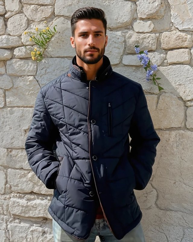 Men's Quilted Liddesdale Jacket Tailored Fit Fashion Outerwear