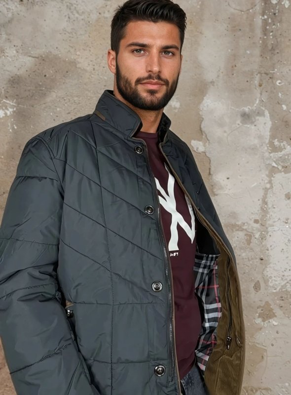 Men's Quilted Liddesdale Jacket Tailored Fit Fashion Outerwear