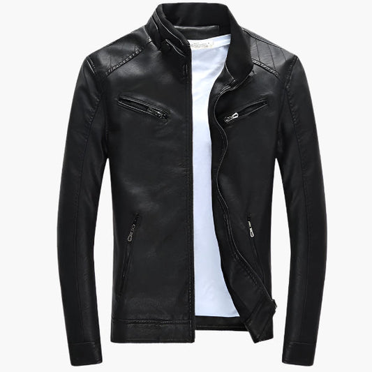 Men's Modern Biker Style Casual PU Moto Jacket