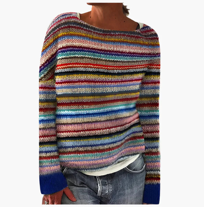 Women's Retro Patterned Knit Pullover Sweater Casual Vintage Style