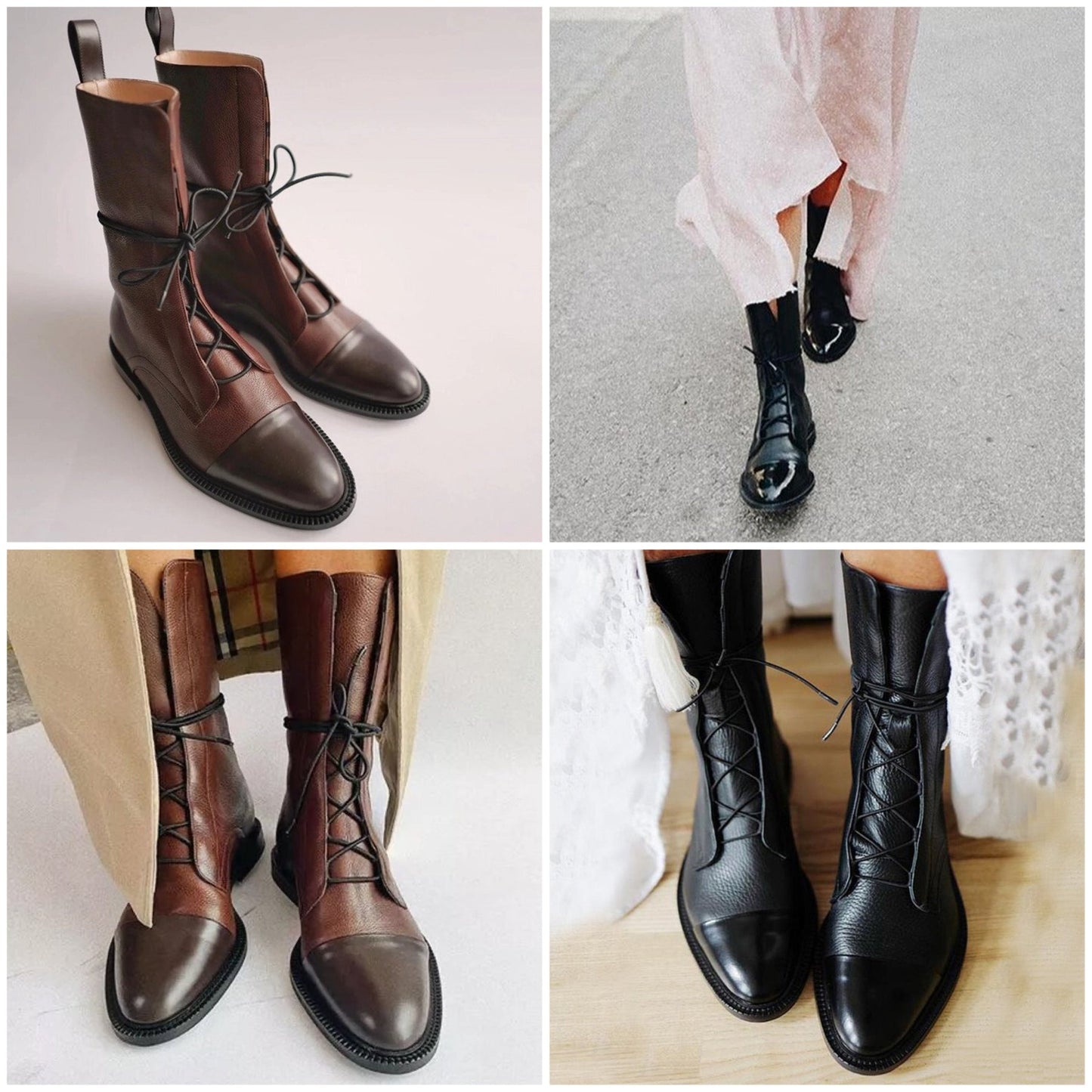 Women's Classic Lace-Up Combat Ankle Boots for Everyday Style and Comfort