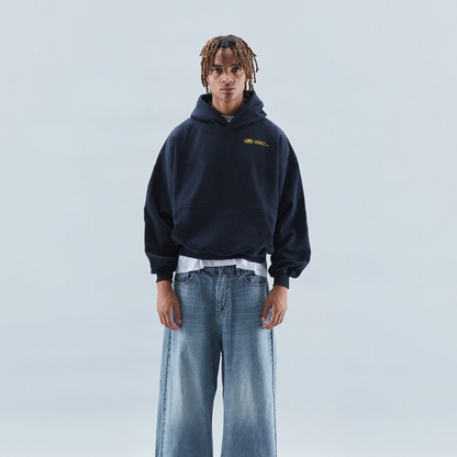 Men's Graphic Streetwear Hoodie with Bold 'withlove' Back Print - Casual Winter Pullover