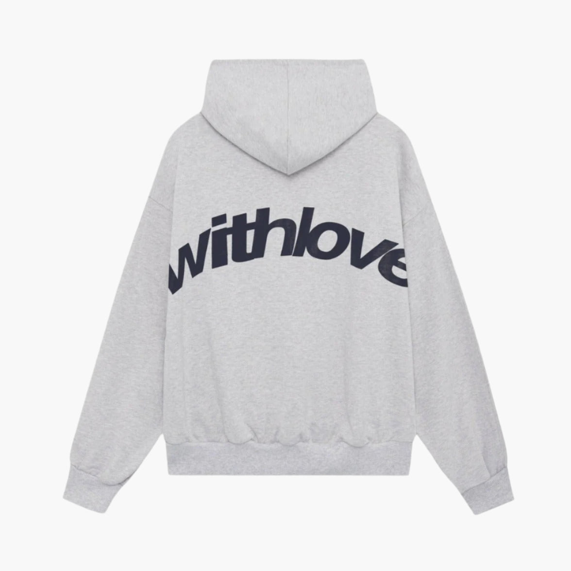 Men's Graphic Streetwear Hoodie with Bold 'withlove' Back Print - Casual Winter Pullover