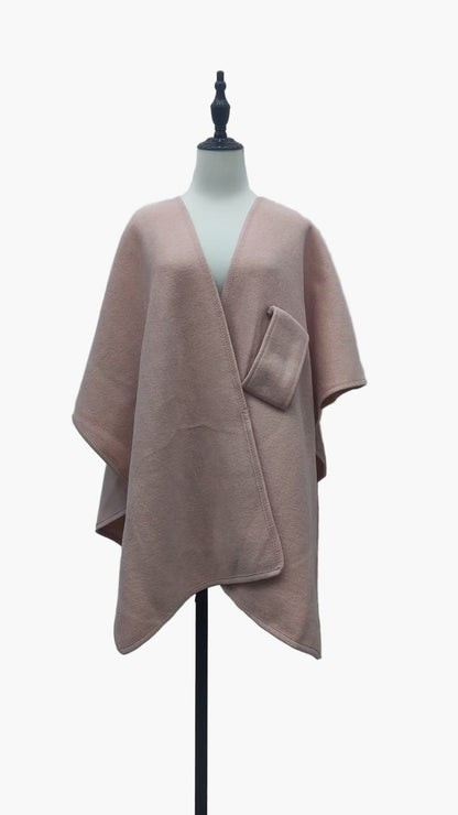 Women's Elegant Versatile Poncho Shawl with Front Loop – Lightweight & Stylish Wrap for All Seasons