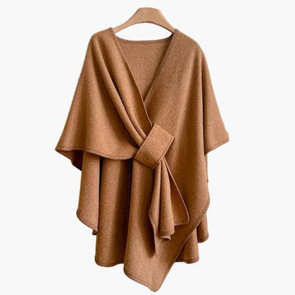 Women's Elegant Versatile Poncho Shawl with Front Loop – Lightweight & Stylish Wrap for All Seasons