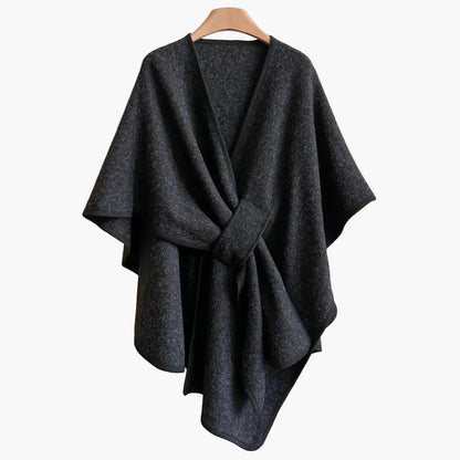 Women's Elegant Versatile Poncho Shawl with Front Loop – Lightweight & Stylish Wrap for All Seasons