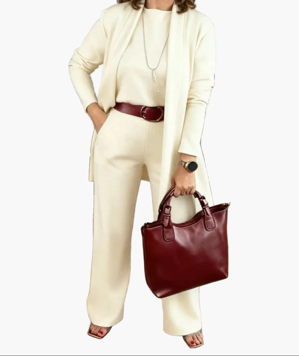 Women's 3-Piece Elegant Minimalist Set – Versatile Work and Leisure Outfit