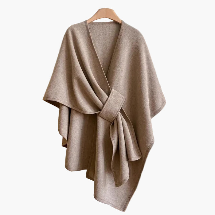 Women's Elegant Versatile Poncho Shawl with Front Loop – Lightweight & Stylish Wrap for All Seasons