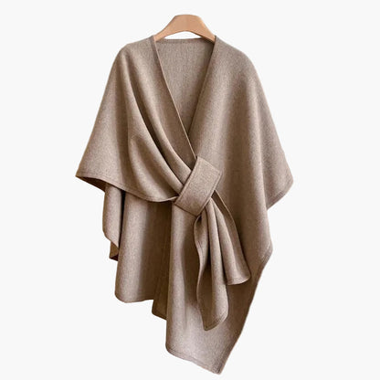 Women's Elegant Versatile Poncho Shawl with Front Loop – Lightweight & Stylish Wrap for All Seasons