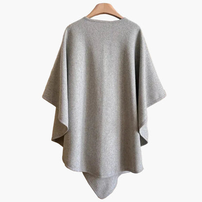 Women's Elegant Versatile Poncho Shawl with Front Loop – Lightweight & Stylish Wrap for All Seasons