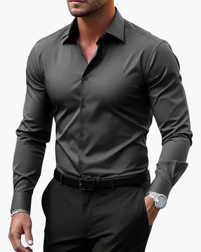 Men's Slim Fit Long Sleeve Dress Shirt for Business and Formal Wear