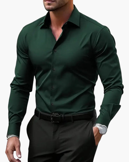 Men's Slim Fit Long Sleeve Dress Shirt for Business and Formal Wear