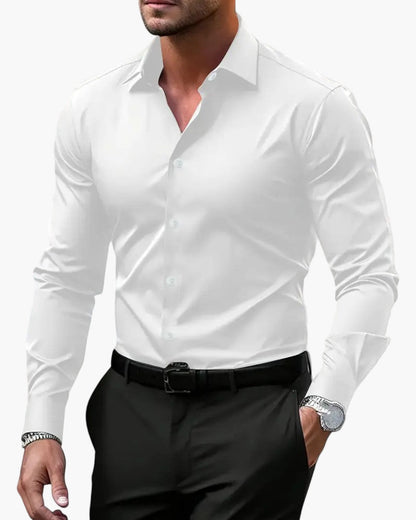Men's Slim Fit Long Sleeve Dress Shirt for Business and Formal Wear