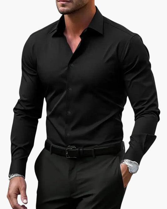 Men's Slim Fit Long Sleeve Dress Shirt for Business and Formal Wear