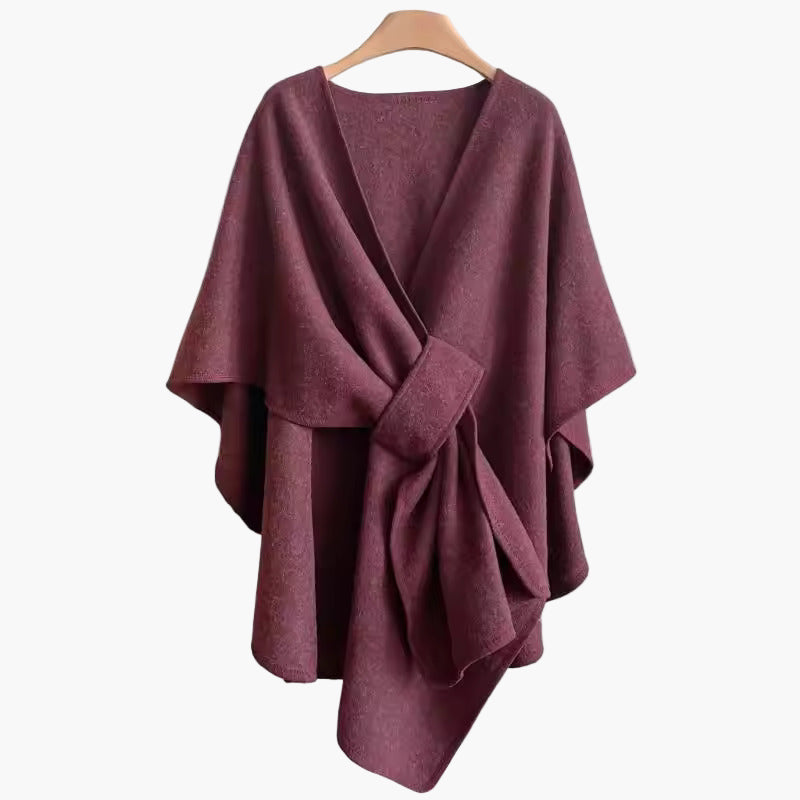 Women's Elegant Versatile Poncho Shawl with Front Loop – Lightweight & Stylish Wrap for All Seasons