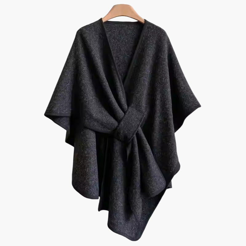 Women's Elegant Versatile Poncho Shawl with Front Loop – Lightweight & Stylish Wrap for All Seasons