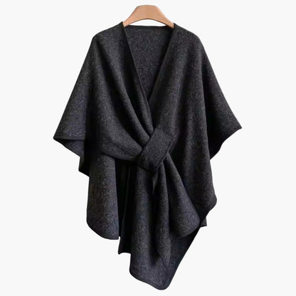 Women's Elegant Versatile Poncho Shawl with Front Loop – Lightweight & Stylish Wrap for All Seasons