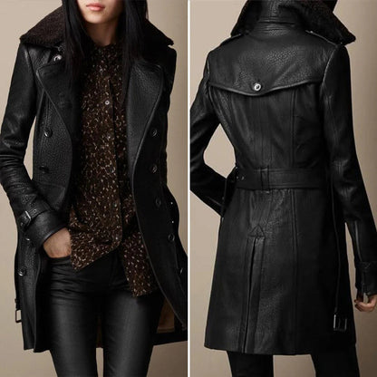 Women's Double-Breasted Trench Coat Fashion Forward Street Style