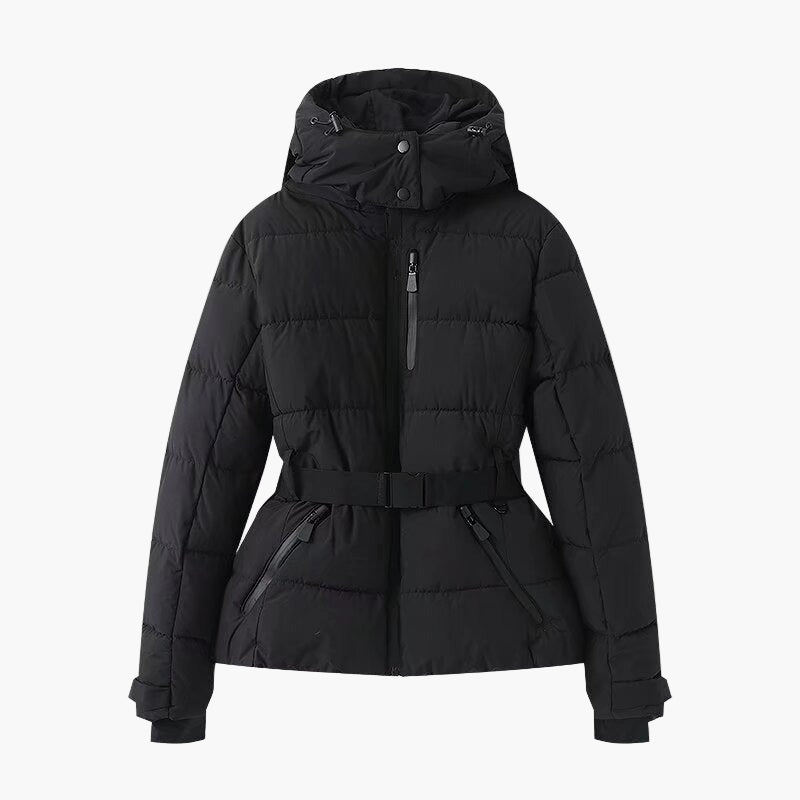 Women's Belted Puffer Jacket – Stylish Winter Insulated Outerwear for Cold Weather