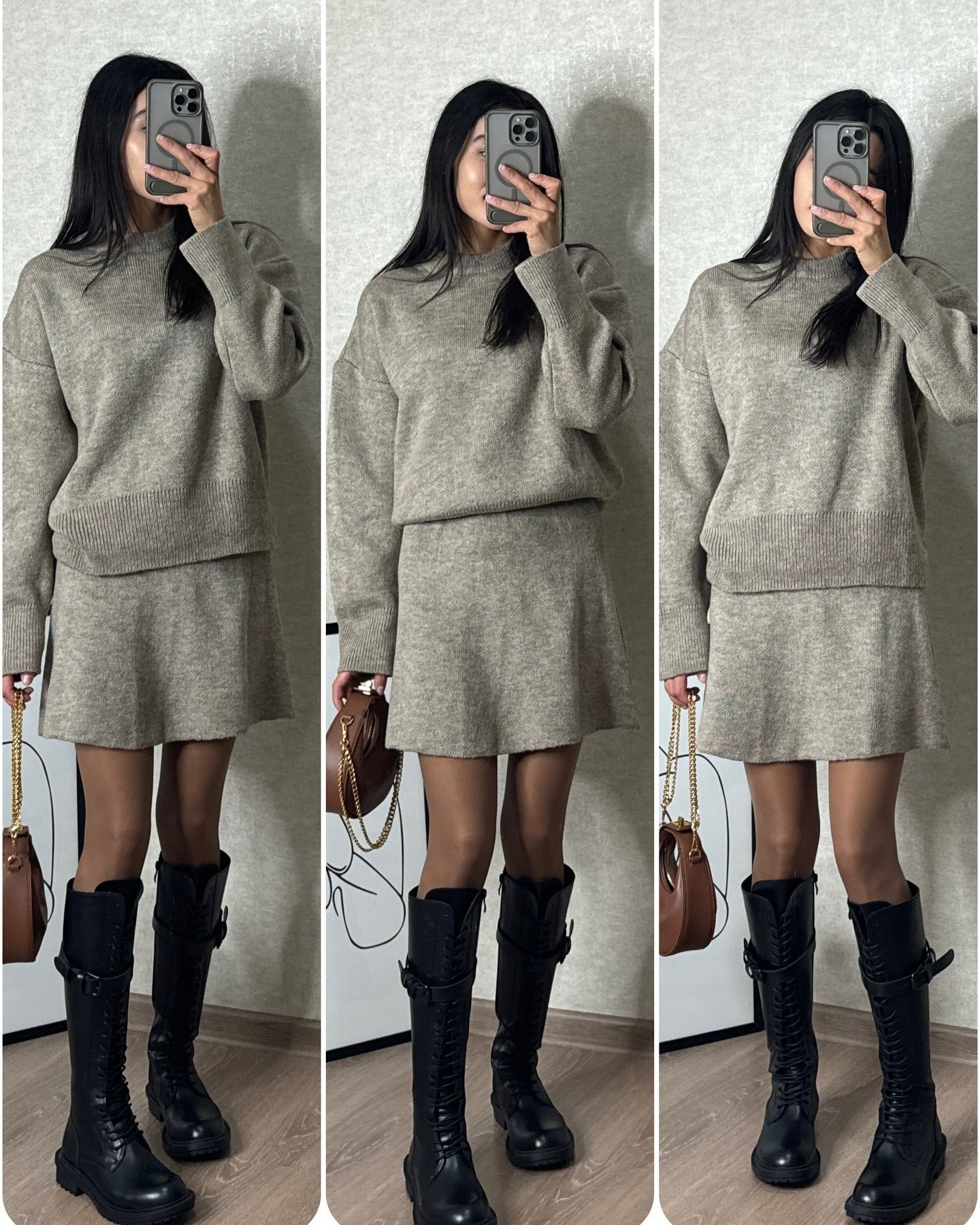 Women's Knit Sweater and Skirt Set – Relaxed Fit, Casual Chic, Perfect for Fall and Winter