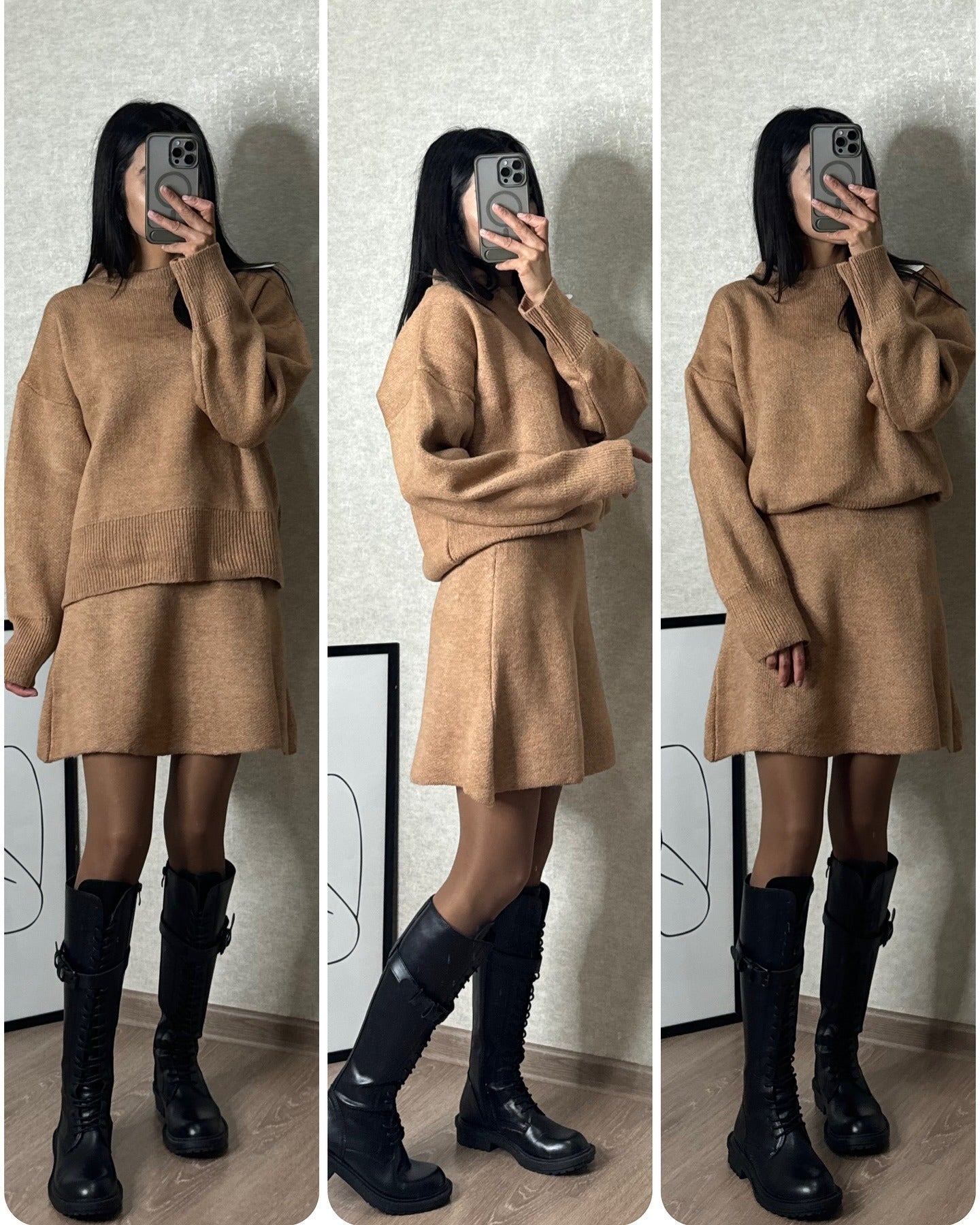 Women's Knit Sweater and Skirt Set – Relaxed Fit, Casual Chic, Perfect for Fall and Winter