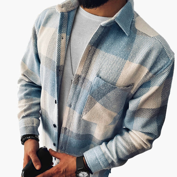 Men's Casual Checked Shirt Jacket – Stylish Everyday Outerwear