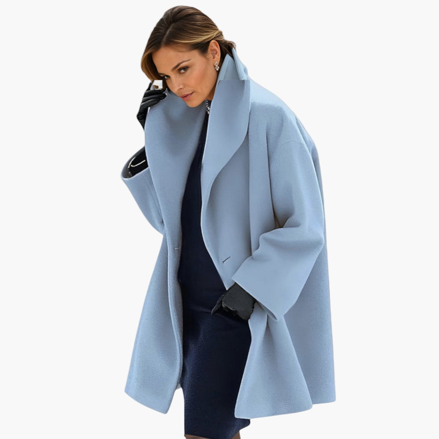 Women's Oversized Lapel Coat Modern Elegant Outerwear for Office and Everyday Wear