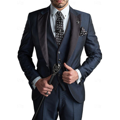 Men's 3-Piece Slim Fit Formal Suit Set – Business & Wedding Classic Style