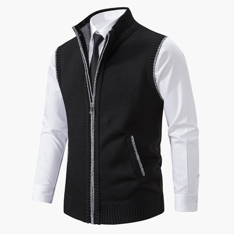 Men's Modern Business Casual Zipper Vest – Versatile Layer for Office and Events