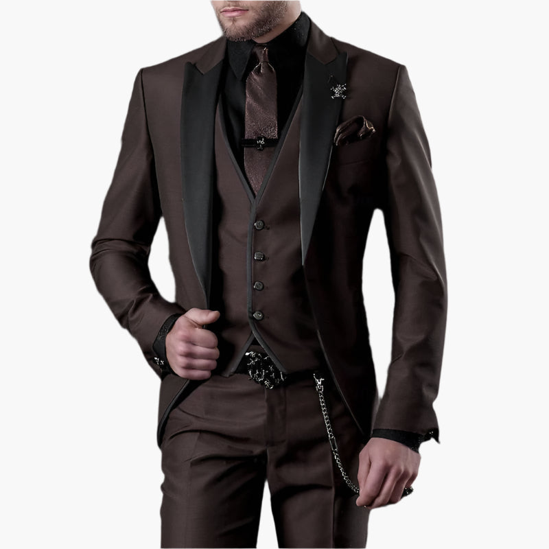 Men's 3-Piece Slim Fit Formal Suit Set – Business & Wedding Classic Style